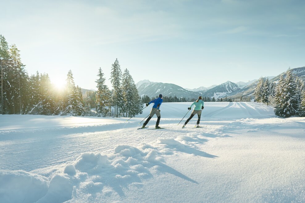 Cross-country ski track in the sun | © Peter Burgstaller Cross-country ski track in the sun | © Peter Burgstaller